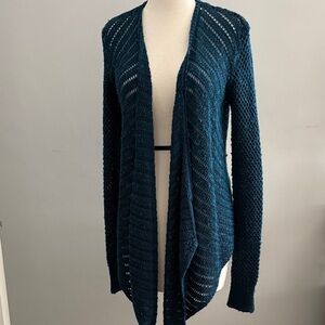 American Eagle Outfitters Teal Open-Front Cardigan